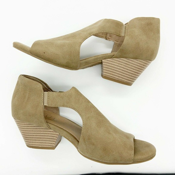 Naturalizer Daya Cutout Ankle Boots Open Toe Tan - Picture 6 of 9